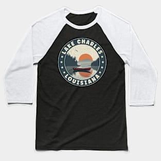 Lake Charles Louisiana Sunset Baseball T-Shirt